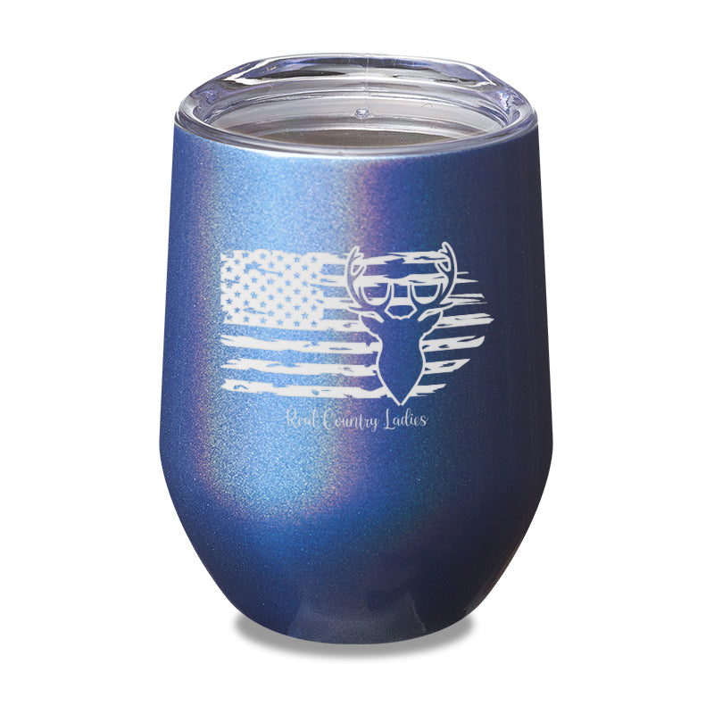 Black Friday | Deer USA Flag Laser Etched Tumbler