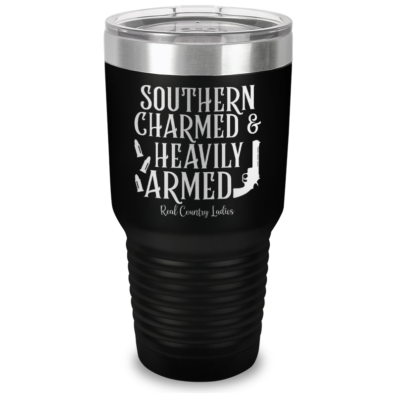 Black Friday | Southern Charmed And Heavily Armed Laser Etched Tumbler