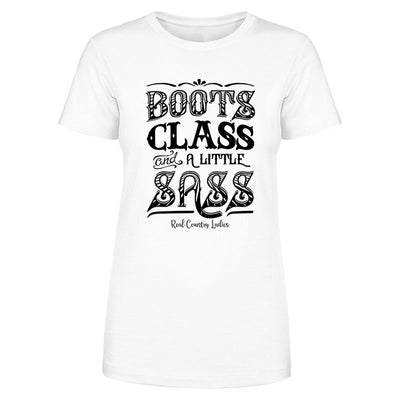 Blowout |  Boots Class And A Little Sass Black Print Front Apparel