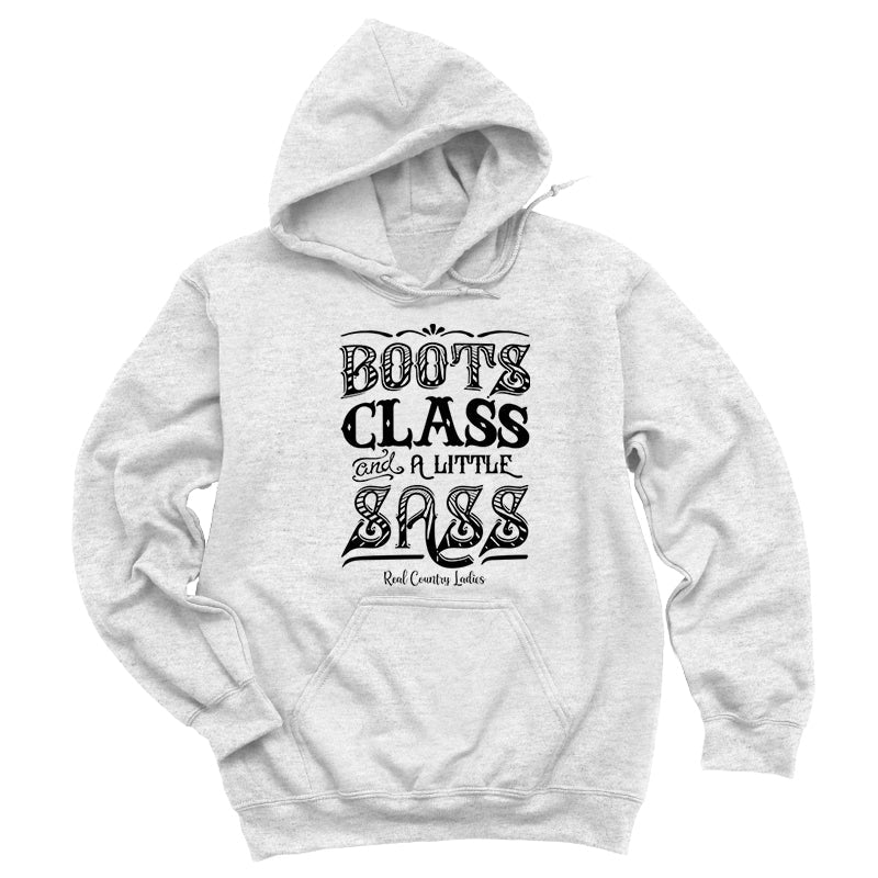 Blowout | Boots Class And A Little Sass Black Print Hoodies & Long Sleeves