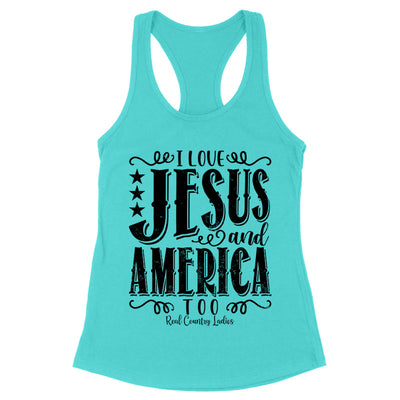 Blowout |  I Love Jesus And America Too Black Print Front Apparel