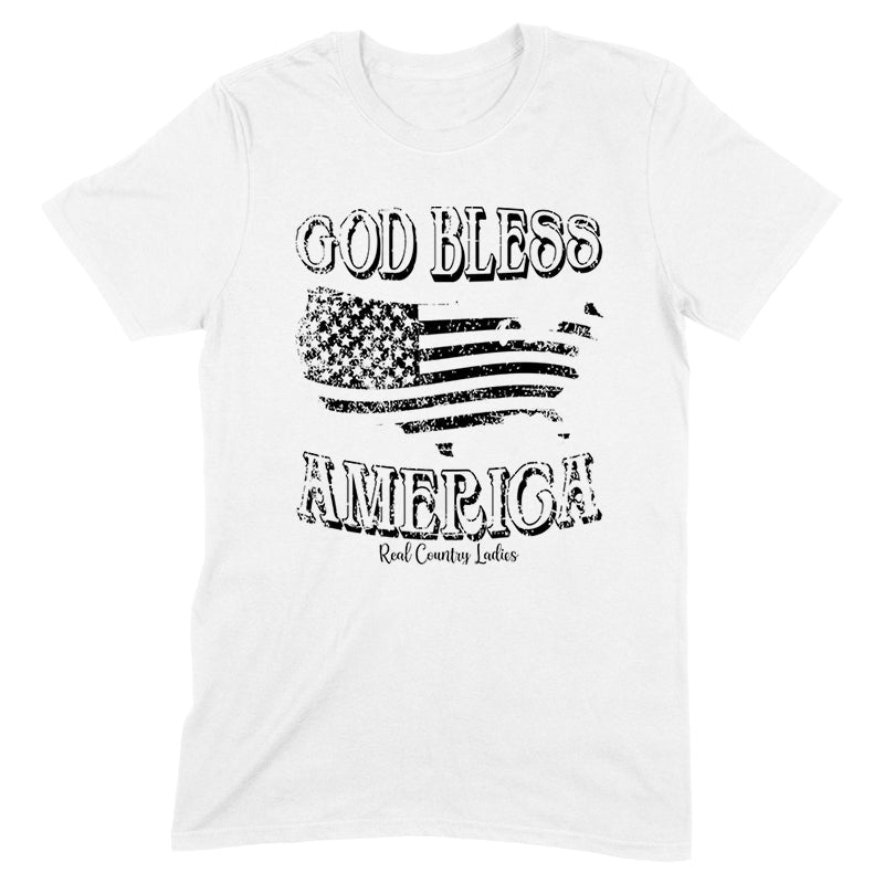 Blowout |  God Bless America Black Print Front Apparel