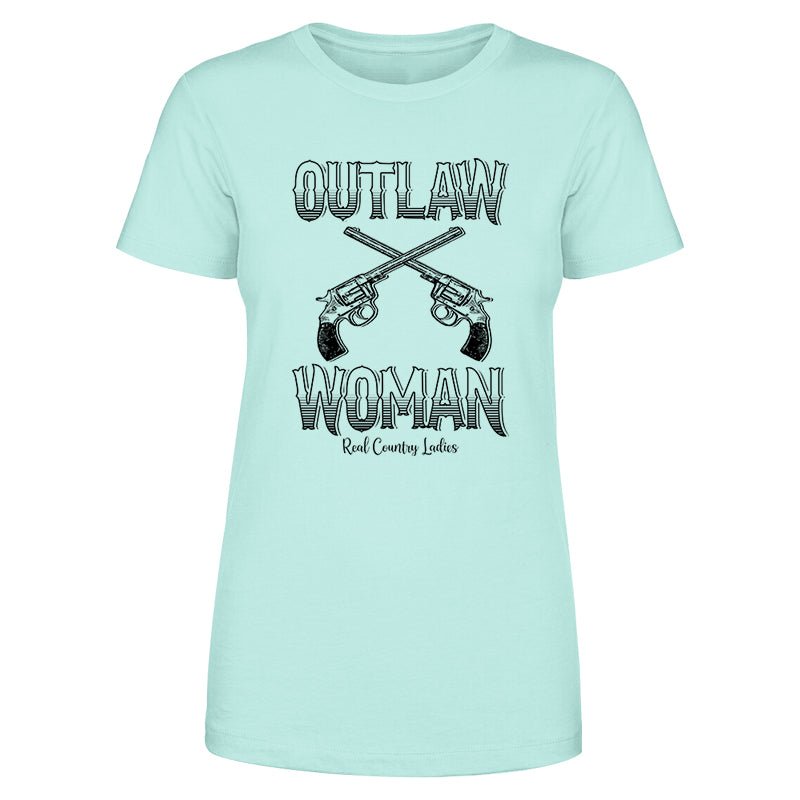 Black Friday | Outlaw Woman Black Print Front Apparel