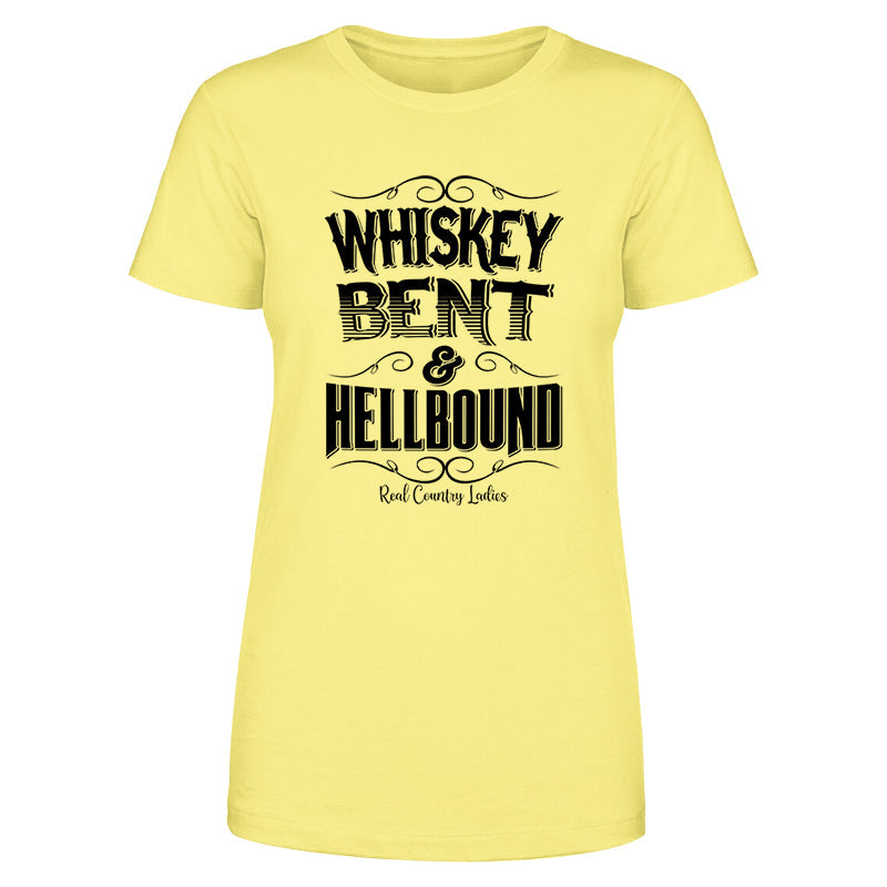 Blowout |  Whiskey Bent And Hellbound Black Print Front Apparel