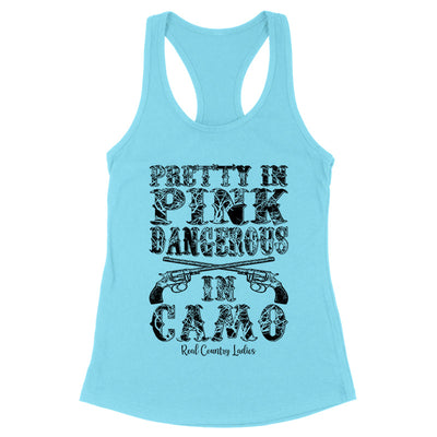 Blowout |  Pretty In Pink Dangerous In Camo Black Print Front Apparel