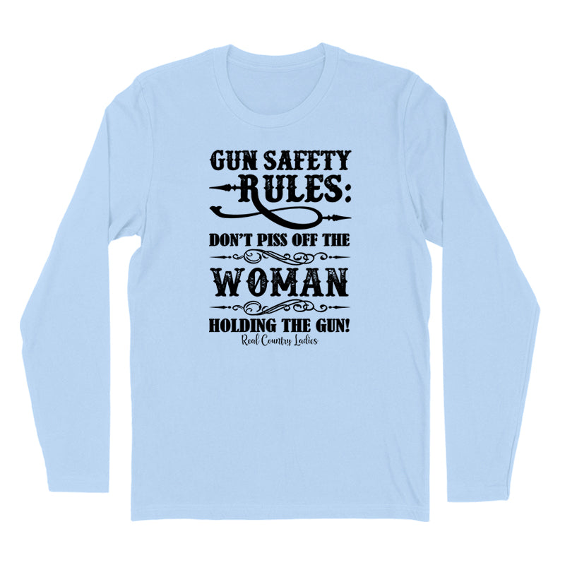 Blowout | Gun Safety Rules Black Print Hoodies & Long Sleeves