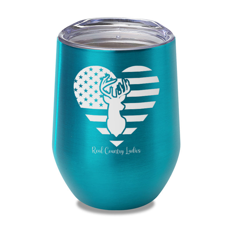 Black Friday | Flag Heart Deer Laser Etched Tumbler