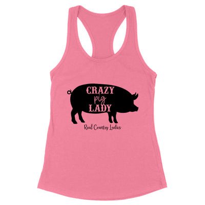 Blowout |  Crazy Pig Lady Black Print Apparel