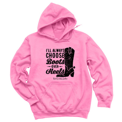 Blowout | I'll Always Choose Boots Black Print Hoodies & Long Sleeves