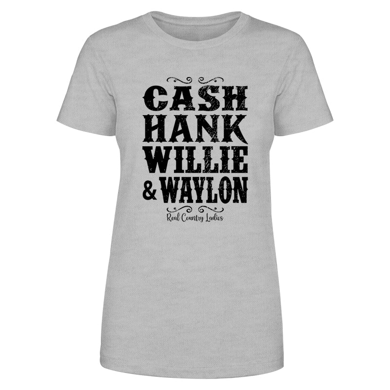 Blowout |  Cash Hank Willie Waylon Black Print Front Apparel