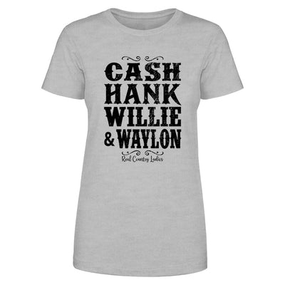 Blowout |  Cash Hank Willie Waylon Black Print Front Apparel