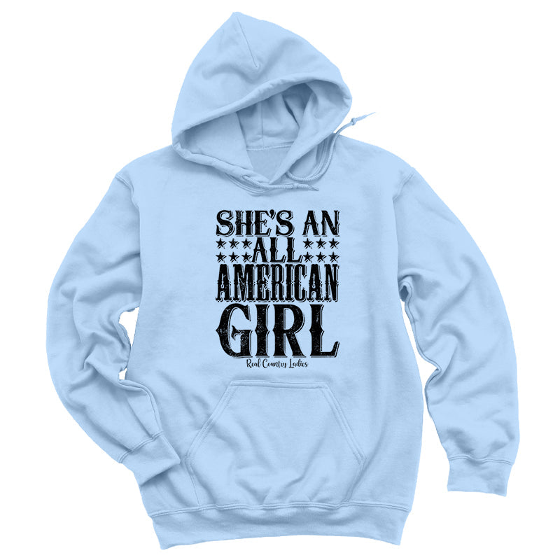 Blowout | All American Girl Black Print Hoodies & Long Sleeves