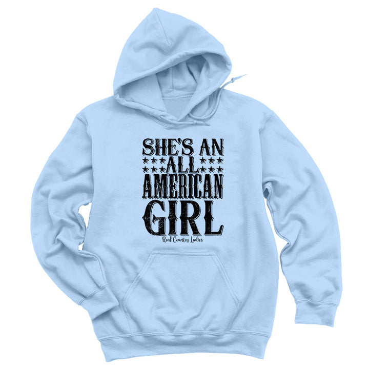 Black Friday | All American Girl Black Print Hoodies & Long Sleeves