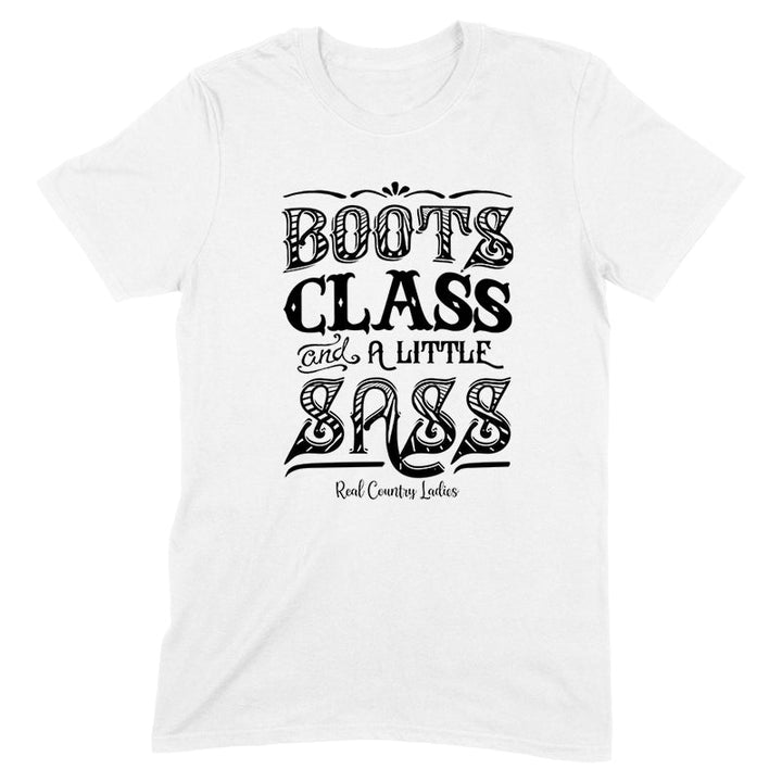 Black Friday | Boots Class And A Little Sass Black Print Front Apparel