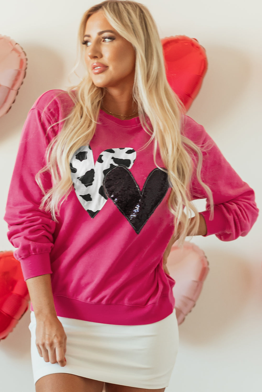 Cow & Sequin Patch Sweatshirt