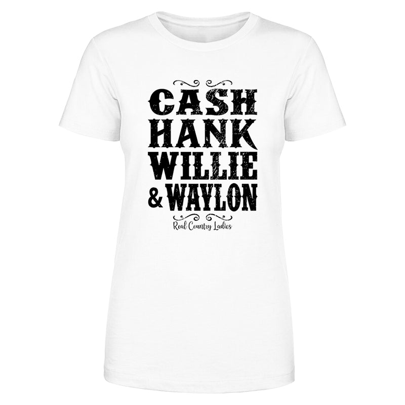 Blowout |  Cash Hank Willie Waylon Black Print Front Apparel