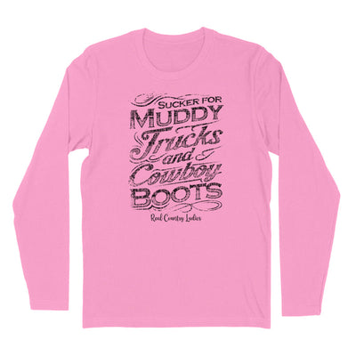 Blowout | Muddy Trucks And Cowboy Boots Black Print Hoodies & Long Sleeves