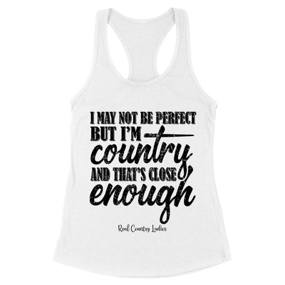 Blowout |  I May Not Be Perfect Black Print Front Apparel