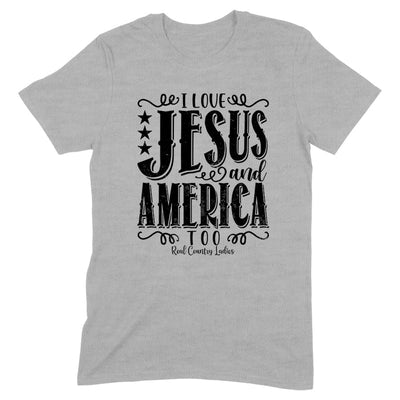 Blowout |  I Love Jesus And America Too Black Print Front Apparel