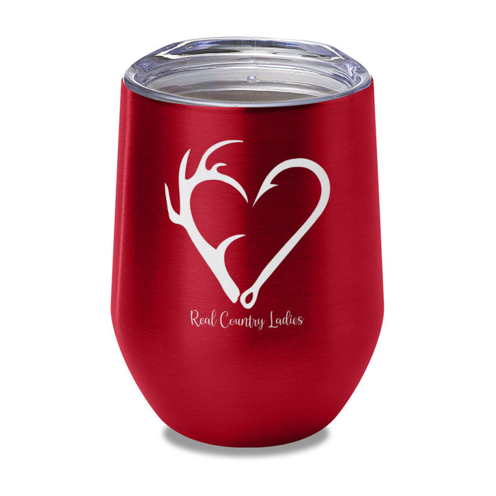 Black Friday | Hunting Fishing Heart Laser Etched Tumbler