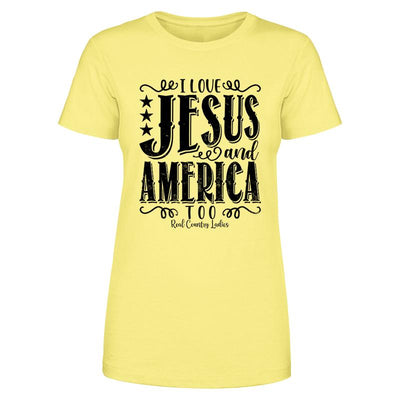 Blowout |  I Love Jesus And America Too Black Print Front Apparel