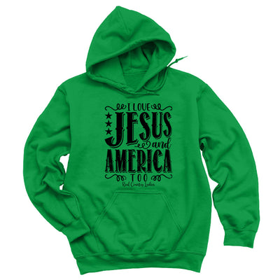 Blowout | I Love Jesus And America Too Black Print Hoodies & Long Sleeves