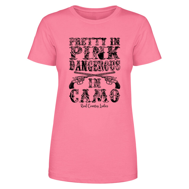 Black Friday | Pretty In Pink Dangerous In Camo Black Print Front Apparel