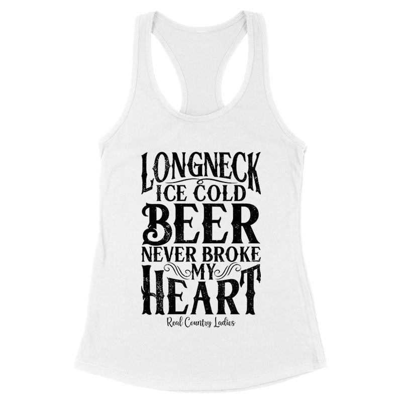 Blowout |  Longneck Ice Cold Beer Black Print Front Apparel