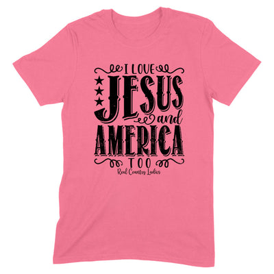 Blowout |  I Love Jesus And America Too Black Print Front Apparel