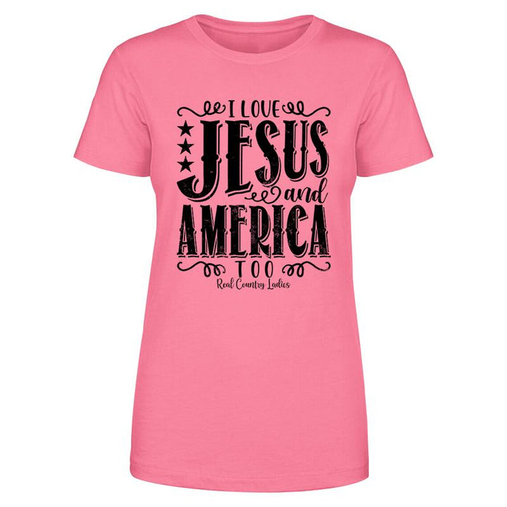 Black Friday | I Love Jesus And America Too Black Print Front Apparel