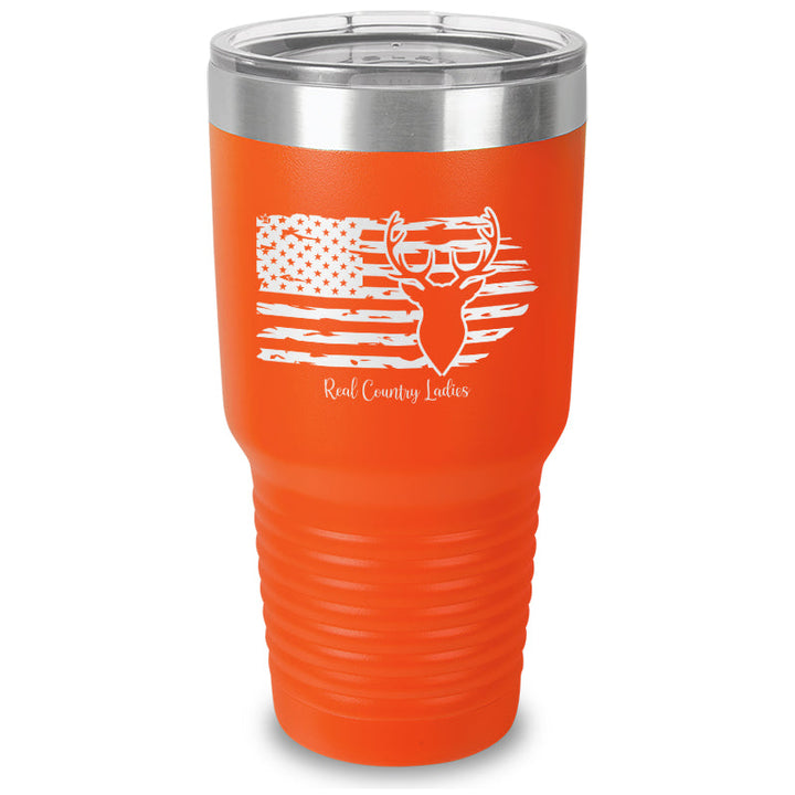 Black Friday | Deer USA Flag Laser Etched Tumbler