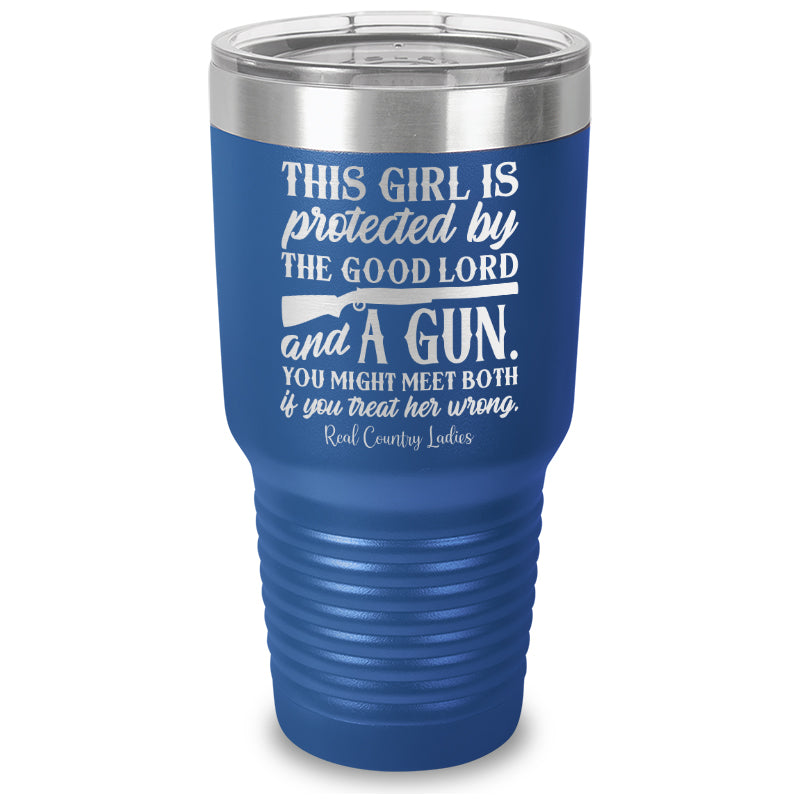 Black Friday | The Good Lord And A Gun Laser Etched Tumbler