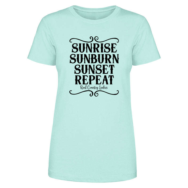 Black Friday | Sunrise Sunburn Sunset Repeat Black Print Front Apparel