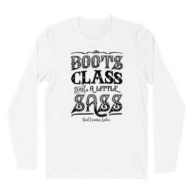 Blowout | Boots Class And A Little Sass Black Print Hoodies & Long Sleeves