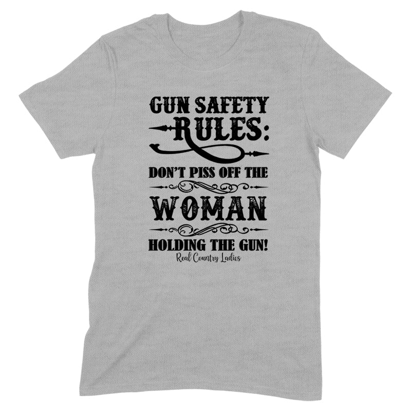 Black Friday | Gun Safety Rules Black Print Front Apparel