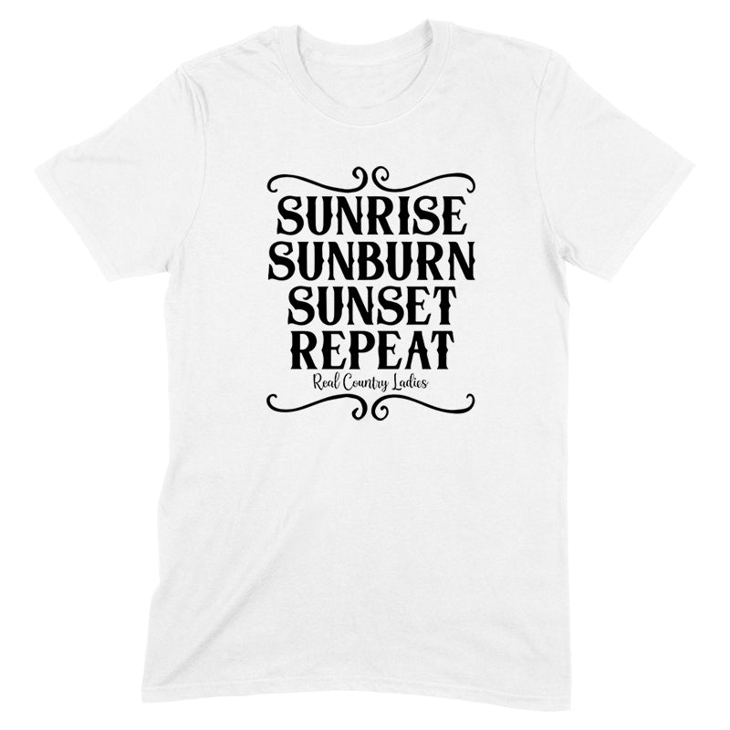 Black Friday | Sunrise Sunburn Sunset Repeat Black Print Front Apparel