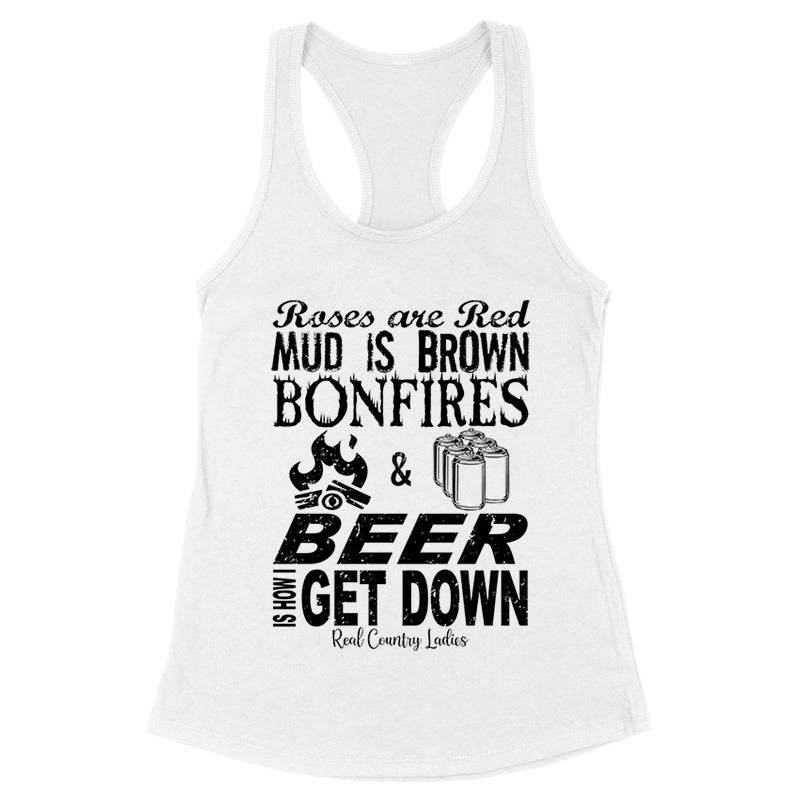 Blowout |  Bonfires And Beer Black Print Front Apparel