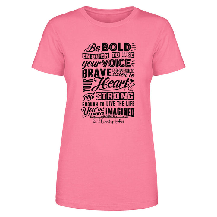 Black Friday | Bold Brave And Strong Black Print Front Apparel