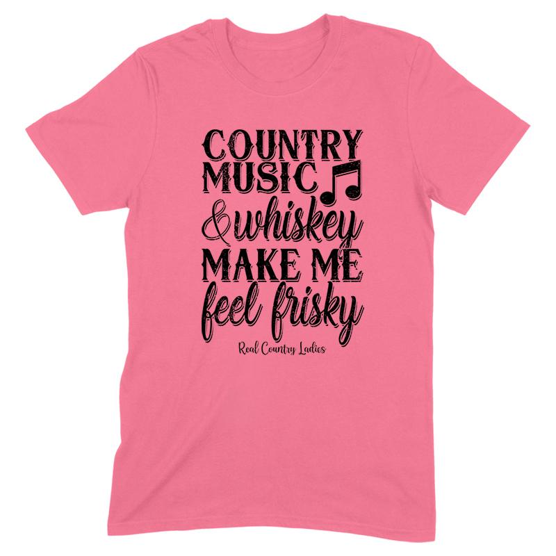 Blowout |  Country Music And Whiskey Black Print Front Apparel