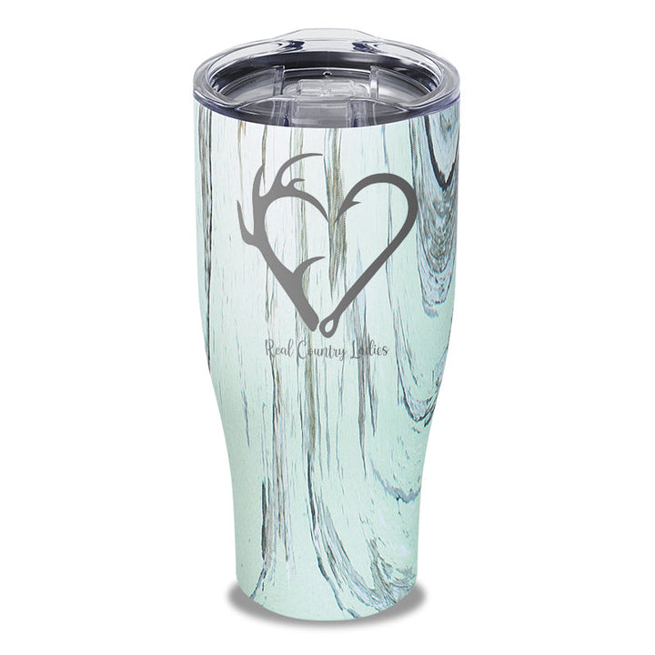 Black Friday | Hunting Fishing Heart Laser Etched Tumbler