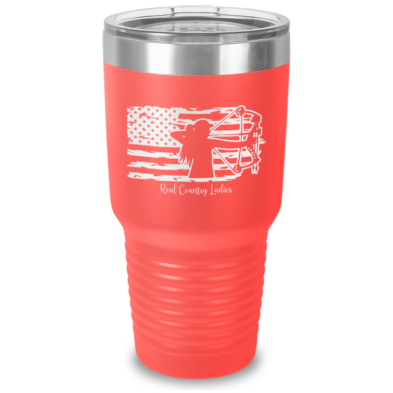 Black Friday | Bow USA Flag Laser Etched Tumbler