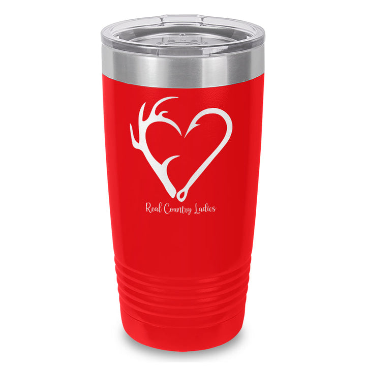 Black Friday | Hunting Fishing Heart Laser Etched Tumbler