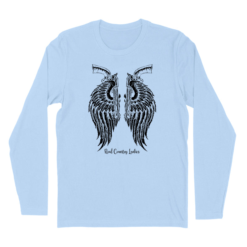 Blowout | Angel Wings Revolver Black Print Hoodies & Long Sleeves