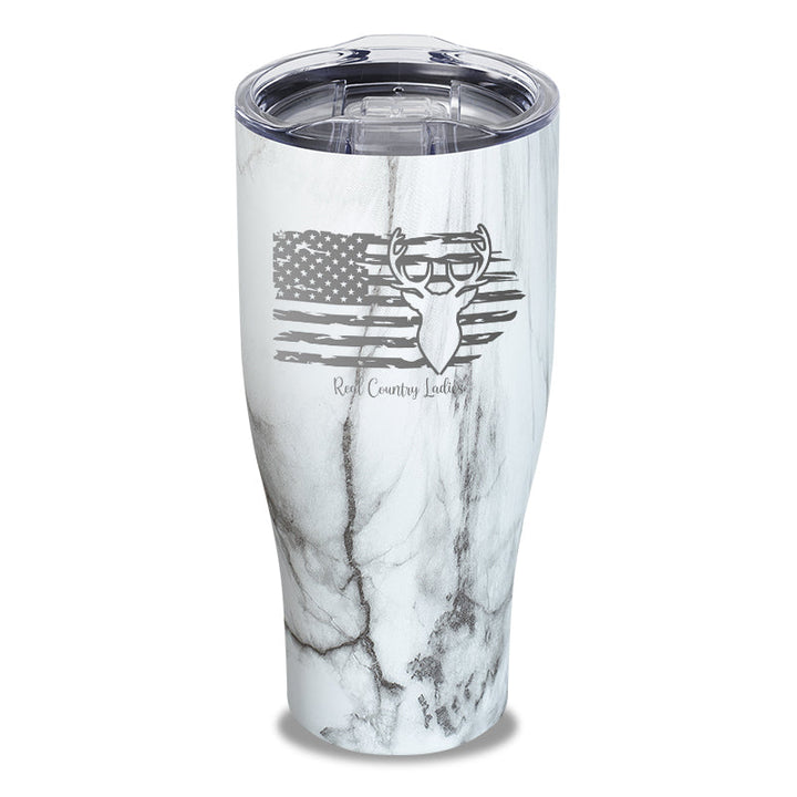 Black Friday | Deer USA Flag Laser Etched Tumbler