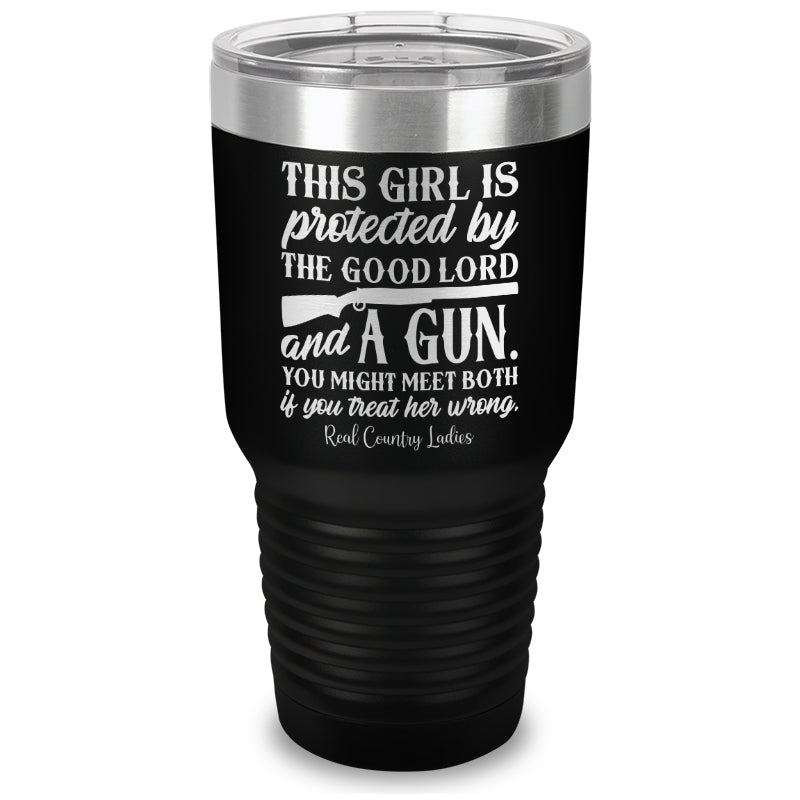 Black Friday | The Good Lord And A Gun Laser Etched Tumbler