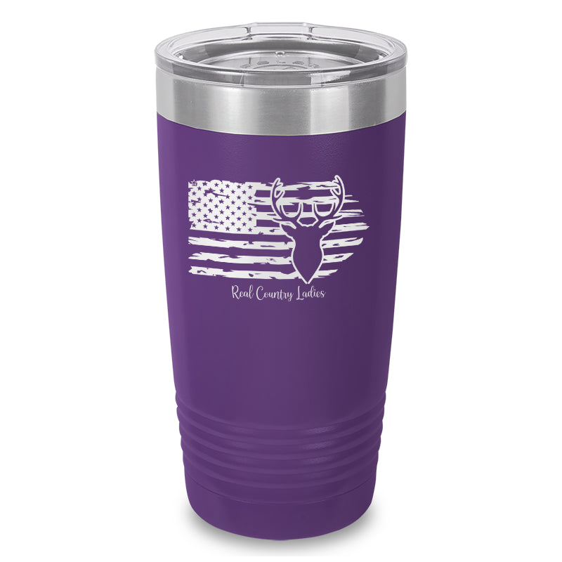 Black Friday | Deer USA Flag Laser Etched Tumbler