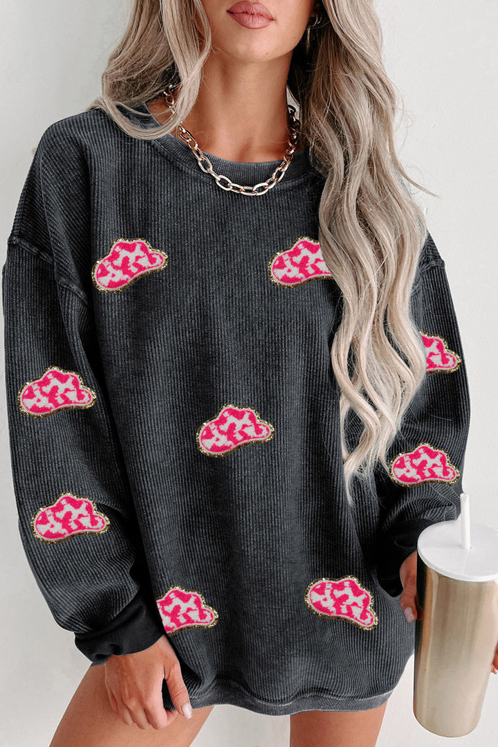 Glitter Cowboy Hat Patch Sweatshirt