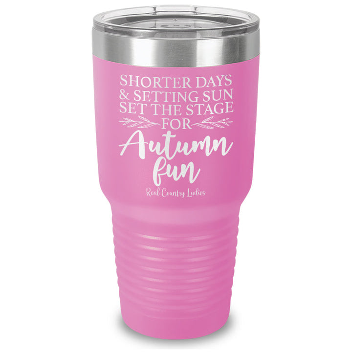 Black Friday | Shorter Days And Setting Sun Laser Etched Tumbler