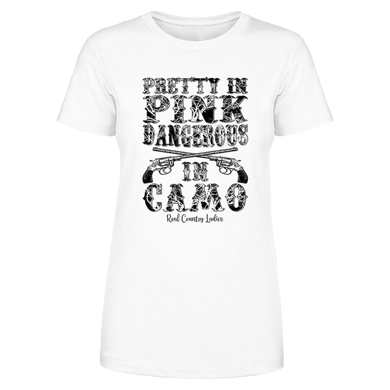 Blowout |  Pretty In Pink Dangerous In Camo Black Print Front Apparel