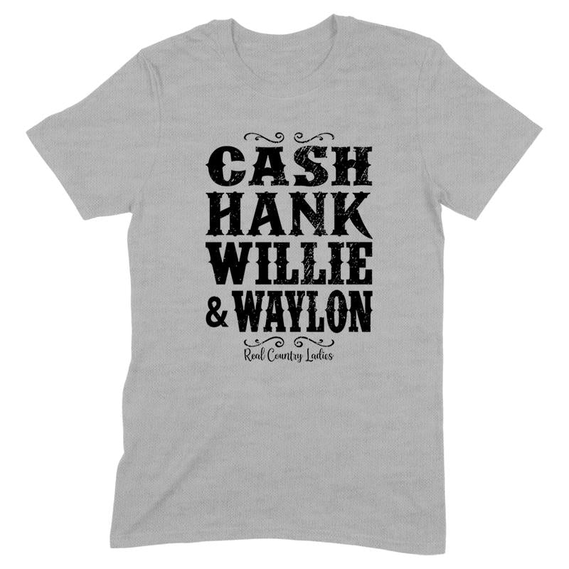 Black Friday | Cash Hank Willie Waylon Black Print Front Apparel